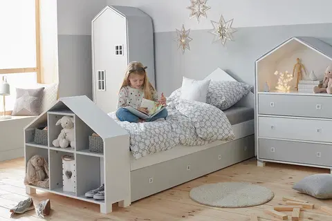 Dětské postele Dětská postel MIRUM bílá šedá