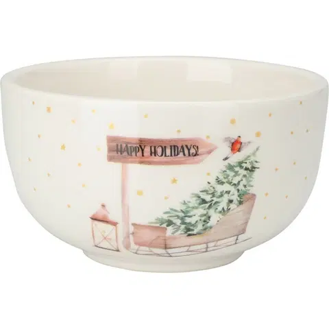 Mísy a misky Vánoční porcelánová miska Sáňky, 500 ml