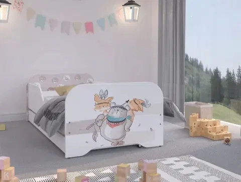 Dětské postele Kvalitní dětská postel 140 x 70 cm medvídek a přátelé