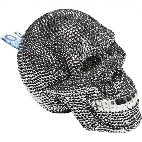 Pokladničky KARE Design Pokladnička Skull 16cm - stříbrná