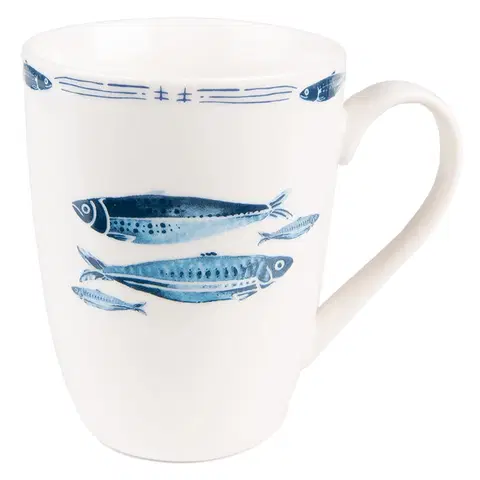 Hrnky a šálky Porcelánový hrnek s rybkami  Fish Blue - 12*9*11 cm / 330 ml Clayre & Eef FIBMU