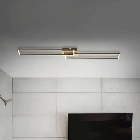 Stropní svítidla Briloner LED stropní Frame 2 zdroje 110x25cm CCT zlatá