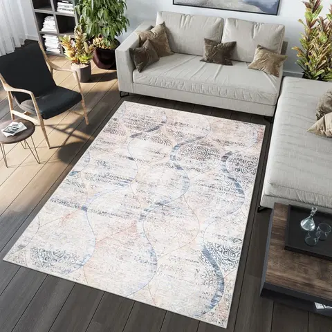 Moderní koberce Moderní koberec v hnědých odstínech s jemným vzorem