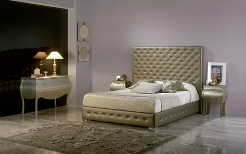 Luxusní a stylové postele Estila Moderní čalouněná postel Leonor s chesterfield prošíváním as úložným prostorem150-180cm