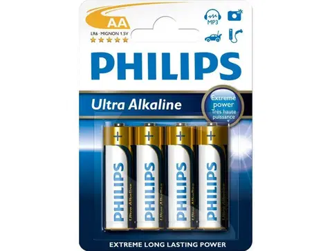 Jednorázové baterie Baterie alkalická 1,5V AA Philips LR6 ULTRA ALKALINE