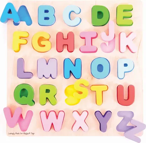 Živé a vzdělávací sady Bigjigs Toys Dětská abeceda - velká písmena