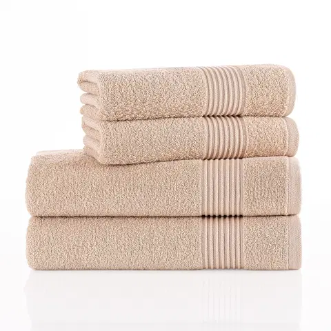 Ručníky 4Home Sada osušek a ručníků Comfort béžová, 2 ks 70 x 140 cm, 2 ks 50 x 100 cm