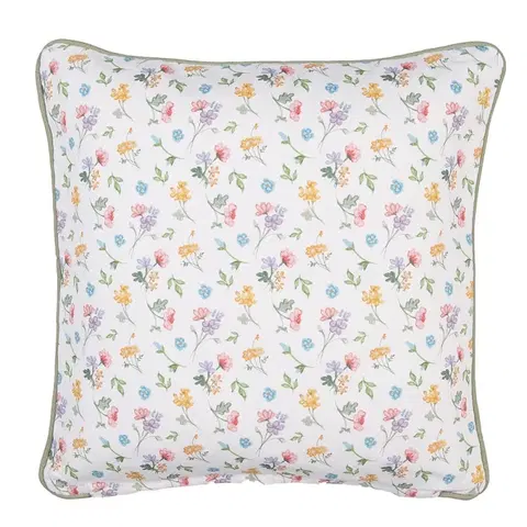 Dekorační polštáře Bavlněný povlak na polštář s květinovým motivem Colourful Flowers - 40*40cm Clayre & Eef FL21