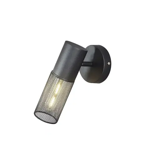 Designová nástěnná svítidla ACA Lighting nástěnné svítidlo 1XE27 černá kov 13X10X20CM ALCATRAZ OD601S13BK