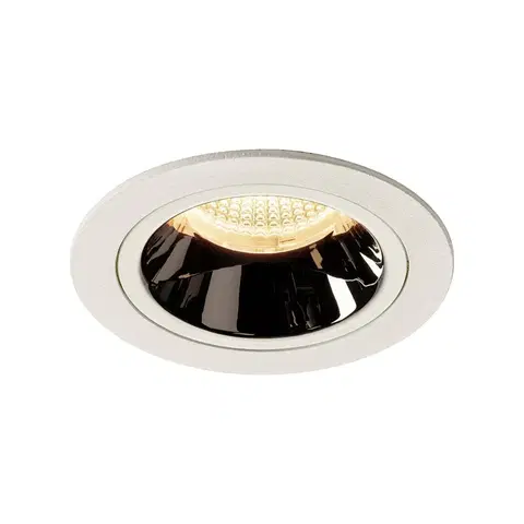 LED podhledová svítidla SLV BIG WHITE NUMINOS DL M vnitřní LED zápustné stropní svítidlo bílá/chrom 2700 K 40° včetně listových pružin 1003858