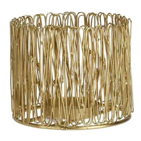 Svíčky DekorStyle Designový svícen Goldis 10x13 cm zlatý