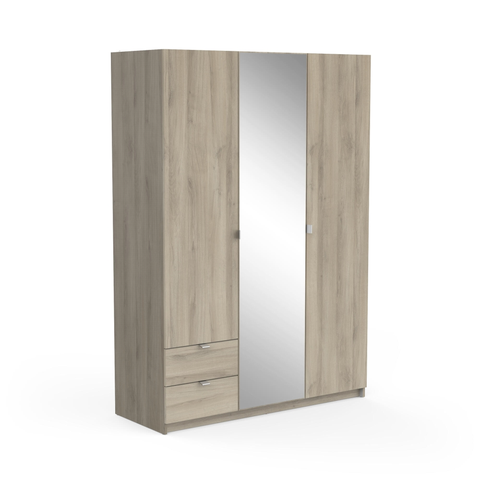 Šatní skříně Kombinovaná skříň ZOLI 2 se zrcadlem 3D2S, dub kronberg