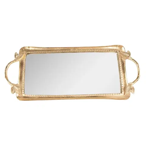 Podnosy a tácy Zlatý dekorativní podnos se zrcadlem - 51*22*3 cm Clayre & Eef 65133