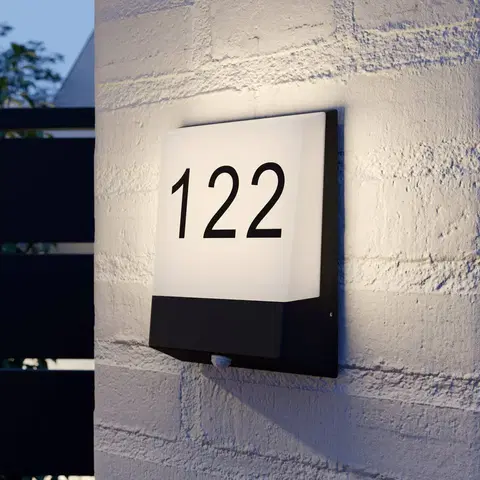 Osvětlení čísla domů Lucande Lucande Kosman LED osvětlení čísla domu, senzor