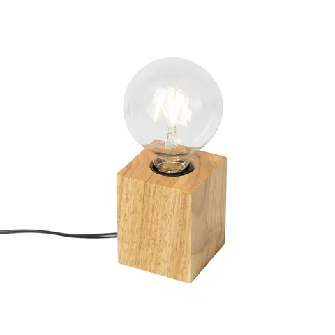 Stolni lampy Venkovská stolní lampa dřevo přírodní - Bloc