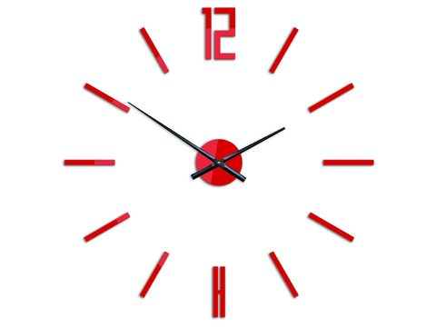 Nalepovací hodiny ModernClock 3D nalepovací hodiny Carlo červené