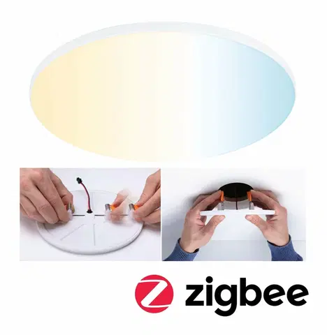 Bodovky do podhledu na 230V PAULMANN VariFit LED vestavné svítidlo Smart Home Zigbee Veluna Edge IP44 kruhové 200mm měnitelná bílá bílá stmívatelné
