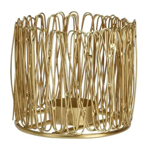 Svíčky DekorStyle Designový svícen Goldis 9,5x10 cm zlatý