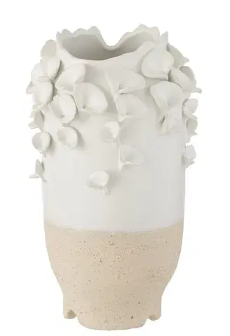 Dekorativní vázy Keramická váza s květy sasanky Anemone - Ø22*38 cm J-Line by Jolipa 1148