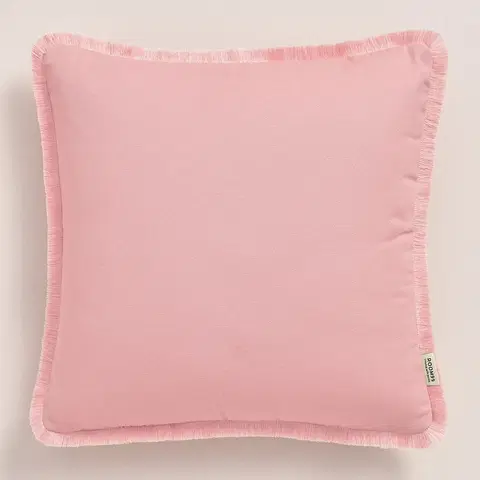 Dekorační povlaky na polštáře Pudrově růžový povlak na polštář BOCA CHICA se střapci 40 x 40 cm