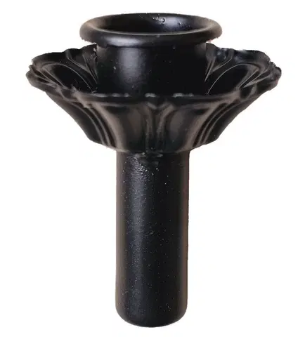 Svícny Černý antik kovový dekorační svícen Tilli - Ø 5*Ø 2*7cm Sommerfield F3901-MB kvet