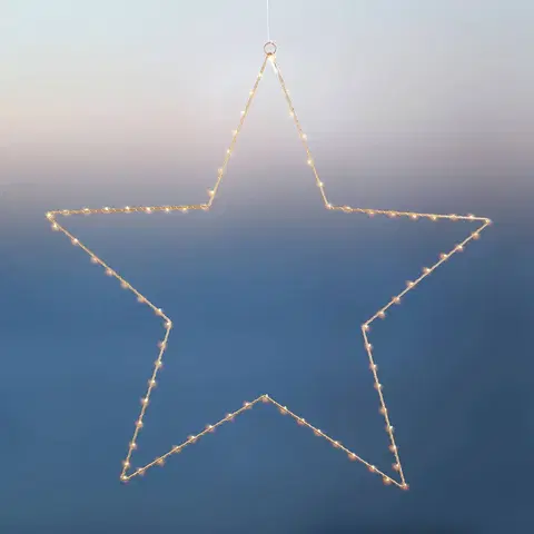 Vánoční světelná hvězda Sirius Dekorativní hvězda LED Liva Star, zlatá, Ø 70 cm