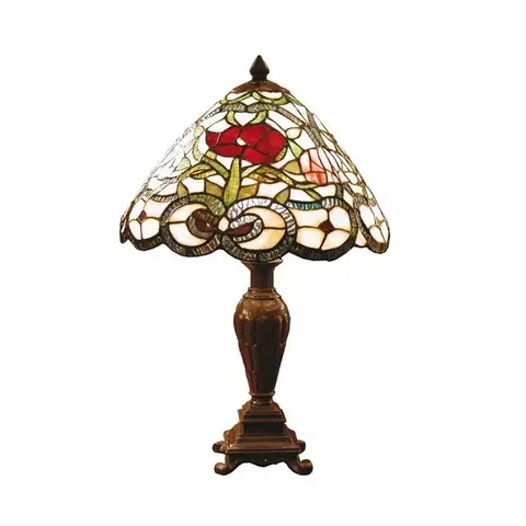 Stolní lampy Clayre&Eef Flora - klasická stolní lampa v Tiffany stylu