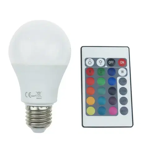 LED žárovky ACA Lighting LED SMD A60 E27 230V 8W IR RGB+3000K 180st 650lm Ra80 A608RGBWN