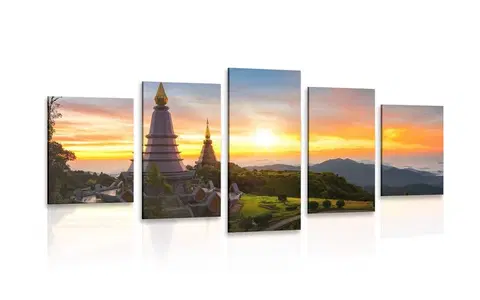 Obrazy přírody a krajiny 5-dílný obraz ranní východ slunce nad Thajskem
