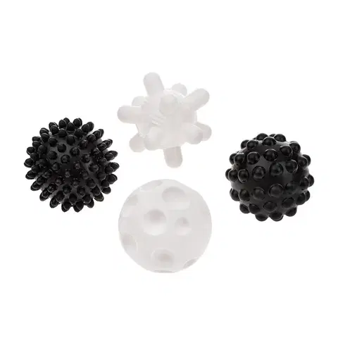Hračky AKUKU - Sada senzorických hraček balónky 4ks 6 cm černobílé