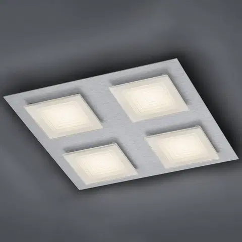Stropní svítidla BANKAMP BANKAMP Ino LED stropní světlo 4 zdroje stříbrná