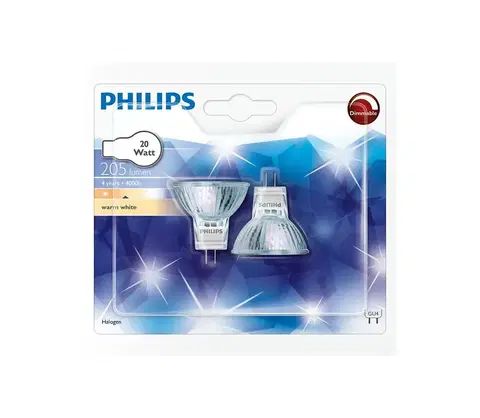 Žárovky Philips SADA 2x Průmyslová žárovka Philips HALOGEN GU4/20W/12V 3000K 