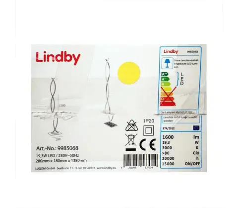 Lampy Lindby Lindby - LED Stojací lampa BOBI LED/24W/230V 