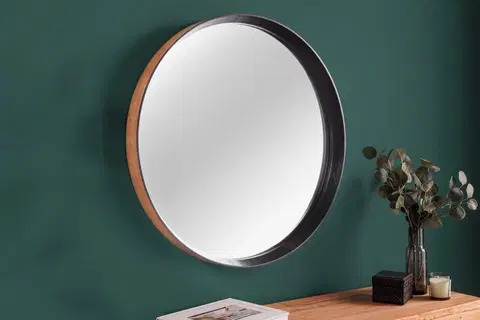 Zrcadla LuxD Designové nástěnné zrcadlo Rotterdam 70 cm černé