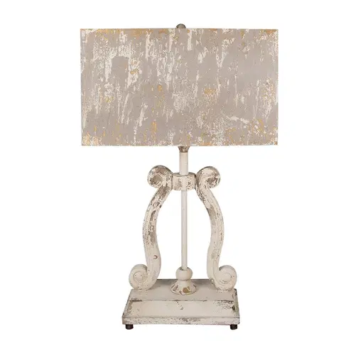Lampy Béžovo- šedá stolní lampa Vintage - 50*22*83 cm E27/max 1*60W Clayre & Eef 5LMC0031