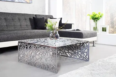 Designové a luxusní konferenční stolky Estila Designový konferenční stolek IDEAL 60cm stříbrný