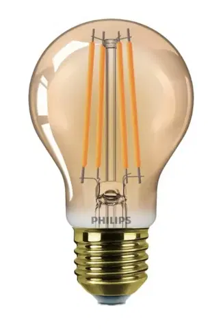 LED žárovky Philips Vintage LED filament žárovka E27 A60 7W (40W) 470lm 1800K nestmívatelná, zlatá