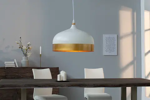 Luxusní designové závěsné lampy Estila Designová závěsná lampa Modern Chic II bílo-zlatá