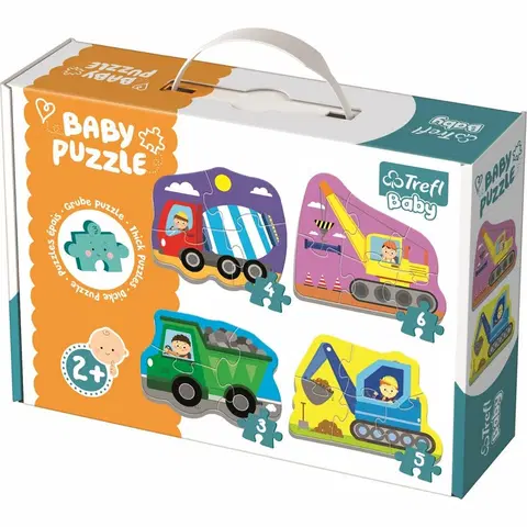 Puzzle Trefl Baby puzzle Vozidla na stavbě 4v1 3, 4, 5, 6 dílků