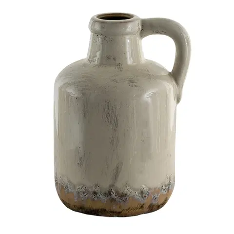 Dekorativní vázy Béžová antik dekorační váza ve tvaru džbánu - Ø 14*23 cm Clayre & Eef 6CE1373