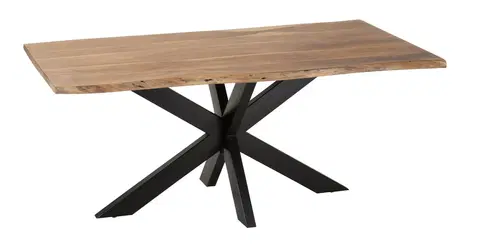Jídelní stoly Obdélníkový jídelní stůl s deskou z akáciového dřeva Gerard Acacia- 180*90*76 cm J-Line by Jolipa 23902