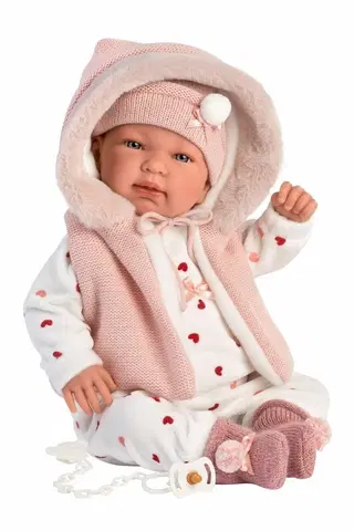 Hračky panenky LLORENS - 84440 NEW BORN - realistická panenka miminko se zvukem a měkkým látkovým tělem 44cm