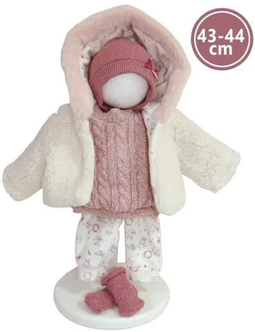 Hračky panenky LLORENS - M843-34 obleček pro panenku miminko NEW BORN velikosti 43-44 cm