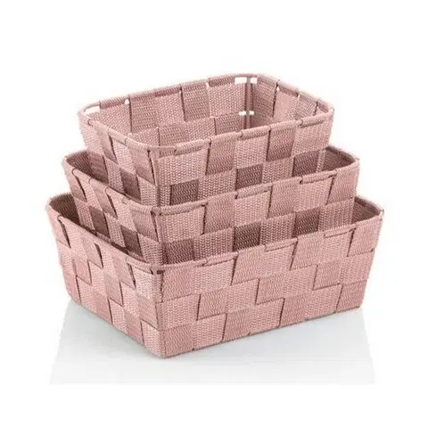 Úložné boxy Kela 3dílná sada úložných košíků Alvaro, růžová