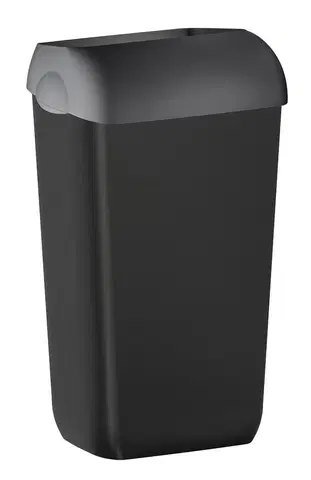 Odpadkové koše SAPHO COLORED odpadkový koš nástěnný s víkem 23l, ABS, černá mat A74201NE-1