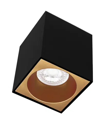 Moderní bodová svítidla CENTURY ESSENZA přisazené svítidlo SQ GU10 černá/zlatá 80mm