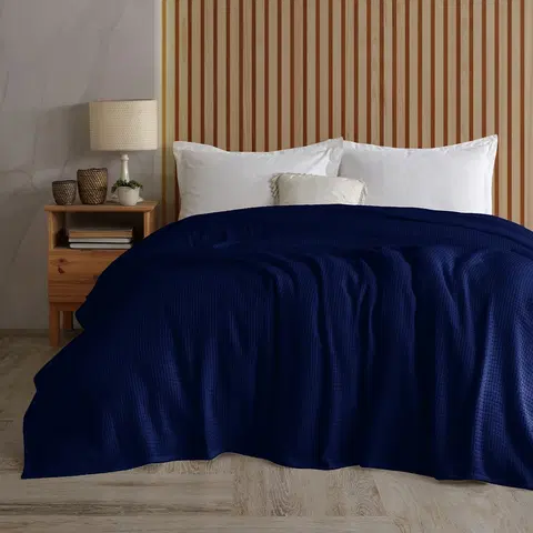 Přikrývky 4Home Bavlněný přehoz na postel Claire navy, 220 x 240 cm