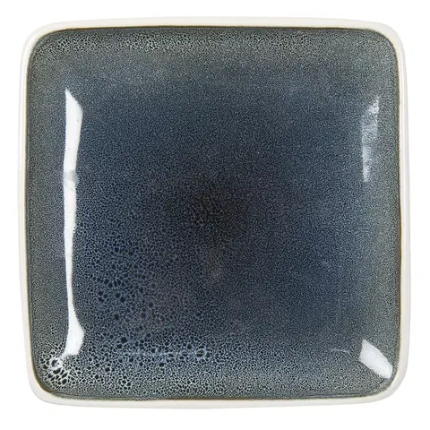 Talíře Šedomodrý čtvercový keramický talíř - 27*27*3 cm Clayre & Eef 6CE1352