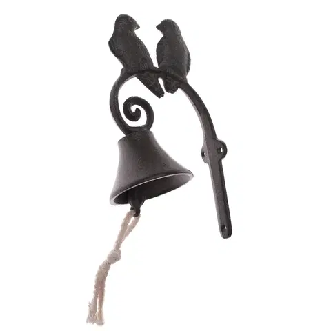 Bytové dekorace Litinový zvonek Iron bird, 15 x 23 x 9,5 cm