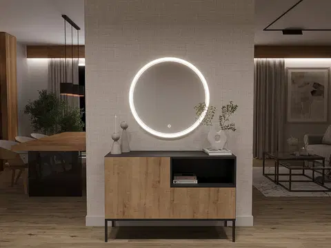 Zrcadla Zrcadlo s LED osvětlením Orandiu L, 80 cm